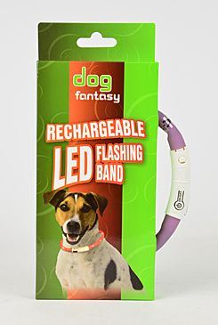 Obojok DOG FANTASY svetelný USB 45cm