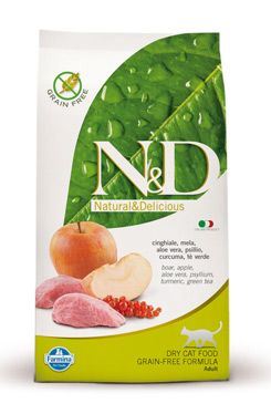 N&D Grain Free CAT Adult Boar & Apple 2 balenia 10kg