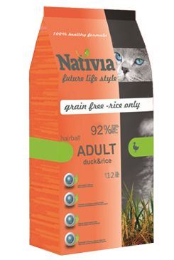 Nativite Cat Adult Duck & Rice Hairball 1,5 kg