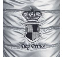 Lesklá bundička DOG PRINCE strieborní
