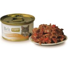 Brit Care Cat konz.tuňák, mrkva &amp; hrášok 80g