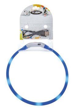 Obojok LED s USB dobíjaním 50cm modrý IMAC