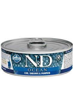 N & D CAT OCEAN Kitten Tuna & Cod & Shrimp & Pumpkin 80g