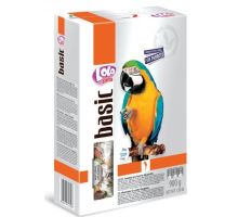 Lolo BASIC kompletné krmivo pre veľké papagáje 900g krabička