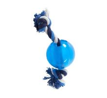 Hračka pes BUSTER Strong Ball s povrazom sv. modrá, L