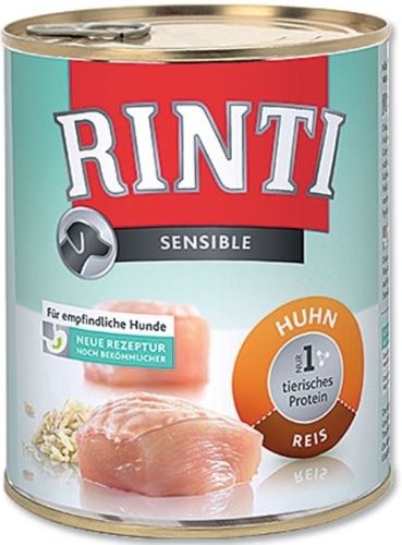 Rinti Dog Sensible konzerva kura + ryža 800g