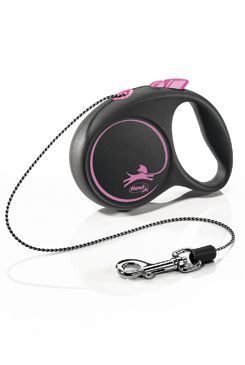 Vodítko FLEXI Black Design XS lanko 3m / 8kg ružová NEW