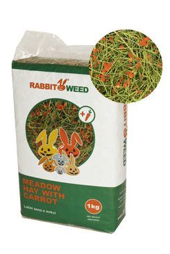 Seno lúčne s mrkvou RabbitWeed 1kg 40 l