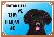 Farebná ceduľka Pozor pes Briard čierny