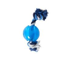Hračka pes BUSTER Strong Ball s povrazom sv. modrá, M