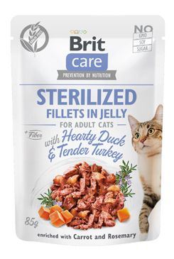 Brit Care Cat Fillets in Jelly Steril Duck & Turkey 85g