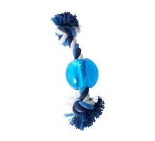 Hračka pes BUSTER Strong Ball s povrazom sv. modrá