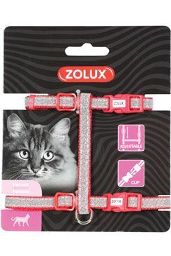 Postroj mačka SHINY nylon červený Zolux