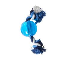 Hračka pes BUSTER Strong Ball s povrazom sv. modrá