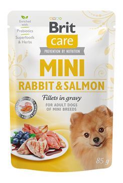 Brit Care Dog Mini Rabbit & Salmon fillets in gravy 85g