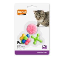 Karlie Hračka pre mačky gumová rôzne tvary rôzne farby 3ks 4x4cm