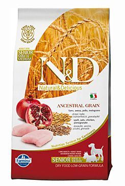 N & D Low Grain DOG Senior S / M Chicken & Pomegranate 800g