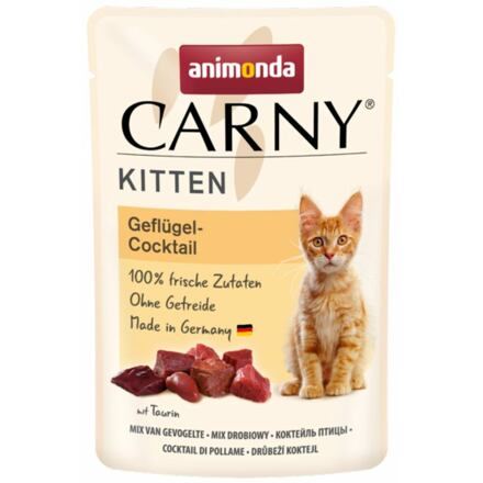 Carny Kitten 85 g hydinový kokteil, kapsička pre mačiatka