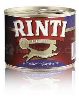 Rinti Dog Gold konzerva hydinové srdiečka 185g