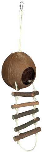 Kokosový domček pre škrečky s rebríkom 13 x 56 cm