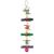 Drevená hračka, lano s farebnými guličkami a kožou, 28 cm