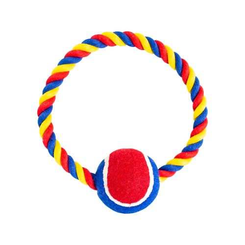 Bavlnený kruh HIP HOP s tenisákom 6 cm, 18 cm / 140 g červená, modrá, biela