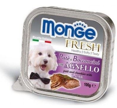 MONGE FRESH - paštéta a kúsky s jahňacím 100 g pre psov