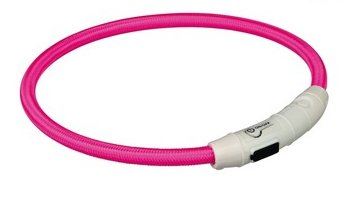Svítící kroužek USB na krk XS-S 35 cm/7 mm růžový