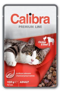 Calibra Cat vrecko Premium Adult Chicken & Beef 100g