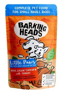 Barking HEADS Litt.Paws Lickin 'Chick + Tur kapsička150g