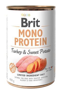 Brit Dog konz Mono Proteín Turkey & Sweet Potato 400g