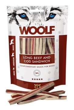 WOOLF pochúťka soft beef and cod sandwich long 100g