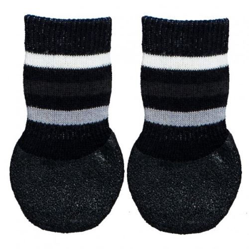 Protišmykové ponožky čierne ML, 2 ks pre psov bavlna / lycra