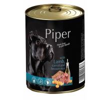 PIPER s jahňacím, mrkvou a ryžou, konzerva pre psov 400g