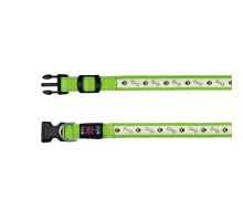 Svietiace obojok USB S - M 30-40 cm / 25 mm zelený