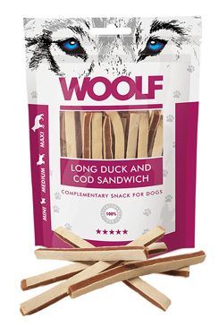 WOOLF pochúťka soft duck and cod sandwich long 100g