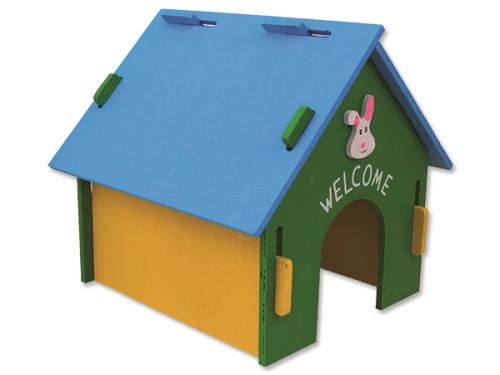 Domček SMALL ANIMAL drevený farebný 30 x 29,5 x 29,5 cm 1ks