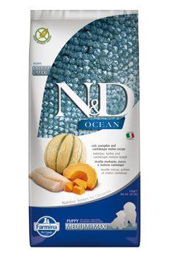 N & D OCEAN DOG Puppy M / L Codfish & Pumpkin & Melon 12kg