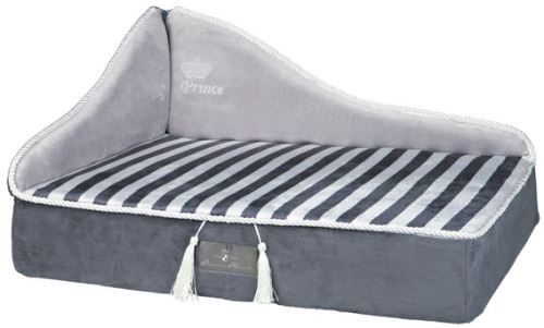 MY PRINCE plyšová sofa-pohovka sivá 60x32x45 cm