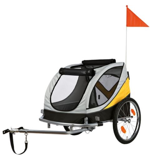 Vozík za bicykel M 45x48x74cm do 30 kg šedo / žlto / čierny