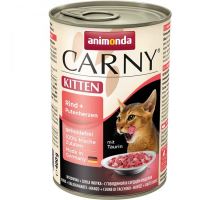ANIMONDA konzerva CARNY Kitten - hovězí + krůtí srdce 400g