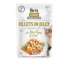 Brit Care Cat Fillets in Jelly with Trout &amp; Cod 85g