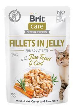 Brit Care Cat Fillets in Jelly with Trout & Cod 85g