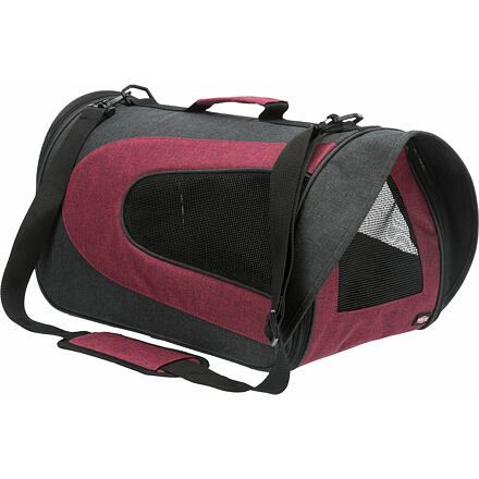 ALINA nylonová prepravná taška so sieťkou 27x27x52 cm, - antracit / bordó max.5 kg