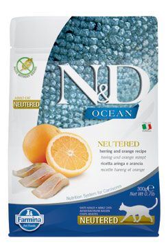 N & D OCEAN CAT Neutered Adult Herring & Orange 300g