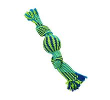 Hračka pes BUSTER Pískacie lano s balónikom mod / ziel 40cm