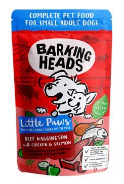 Barking HEADS Litt.Paws Beef + Chick + Salm kapsička 150g