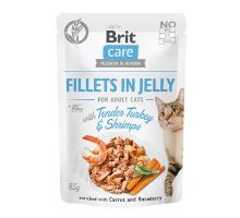 Brit Care Cat Fillets in Jelly with Turkey &amp; Shrimps 85g