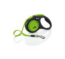Vodítko FLEXI Neon S pásik 5m / 15kg čierna / zelená NEW
