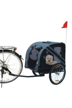 Vozík prívesný za bicykel pre psa 125x95x72cm sivá / čierna KARLIE